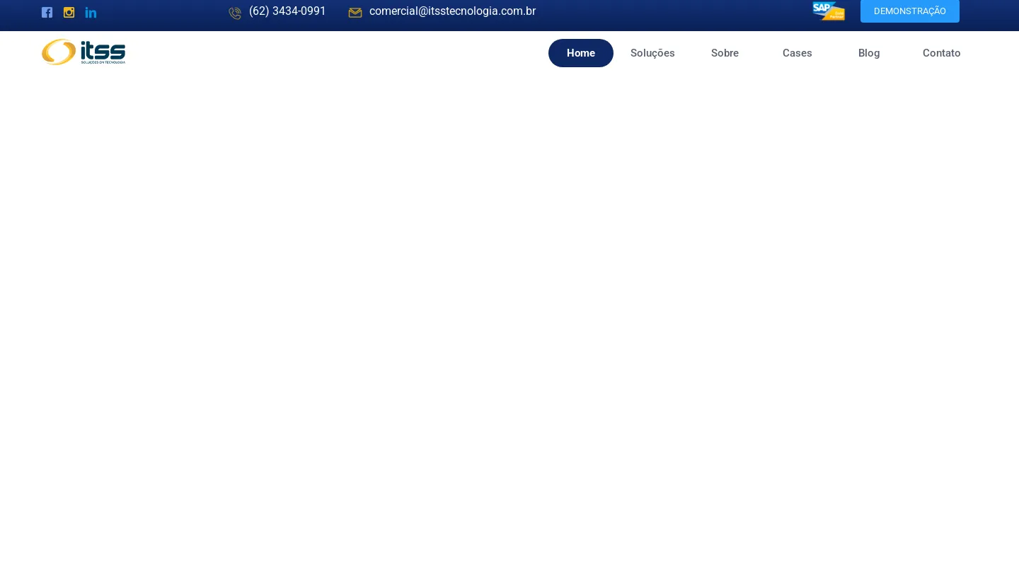 Screenshot da página inicial do site da Software House "ITSS Tecnologia"